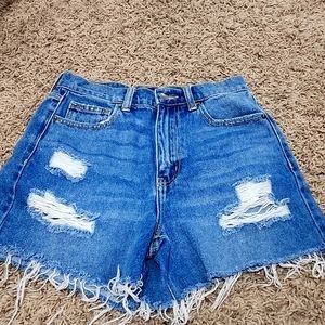 Distressed Jean shorts